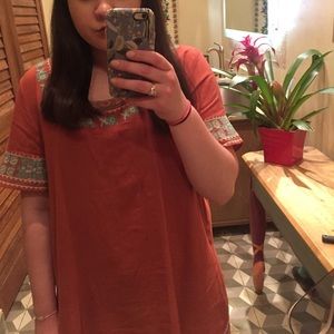 Burnt Orange A-line Dress